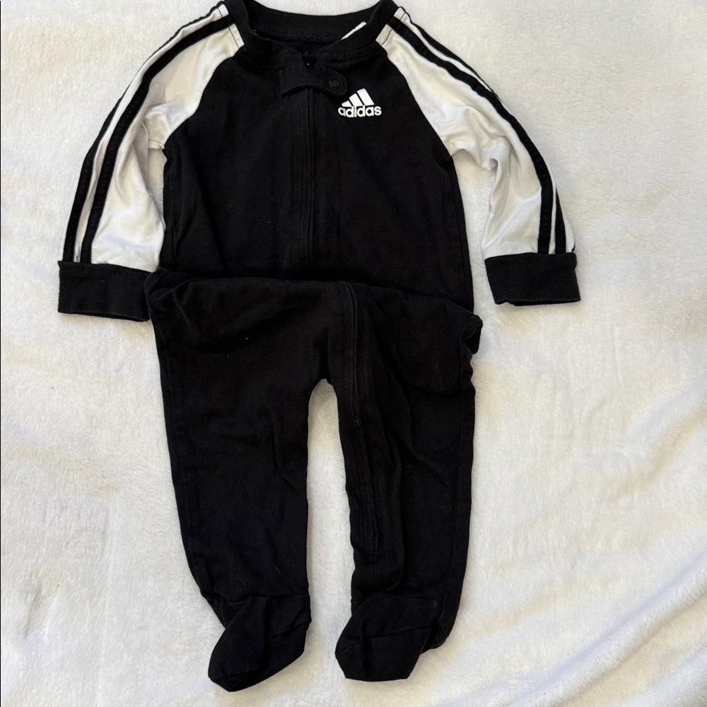 Adidas Infant Black and White Jumpsuit
